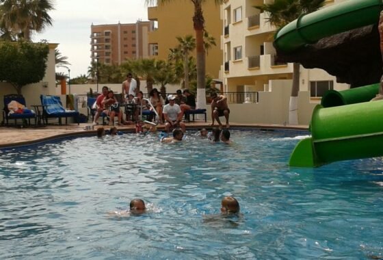 Las Palmas resort people in pool